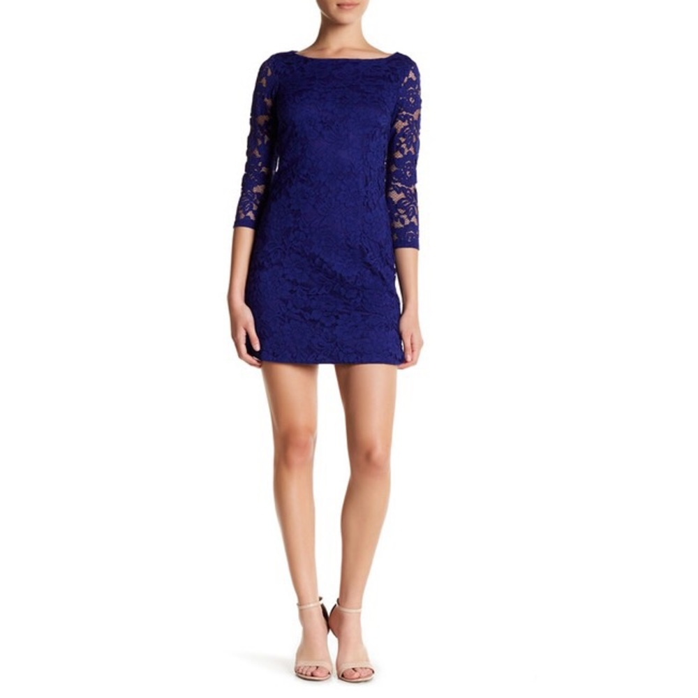 Vince Camuto Blue Lace Shift Dress